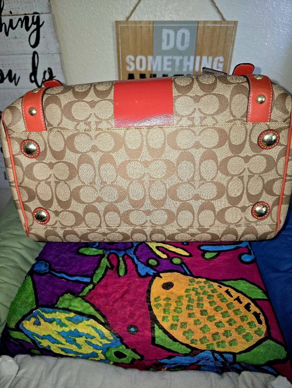 Coach Heritage Stripe XL Zip Satchel - Picture 8 of 15